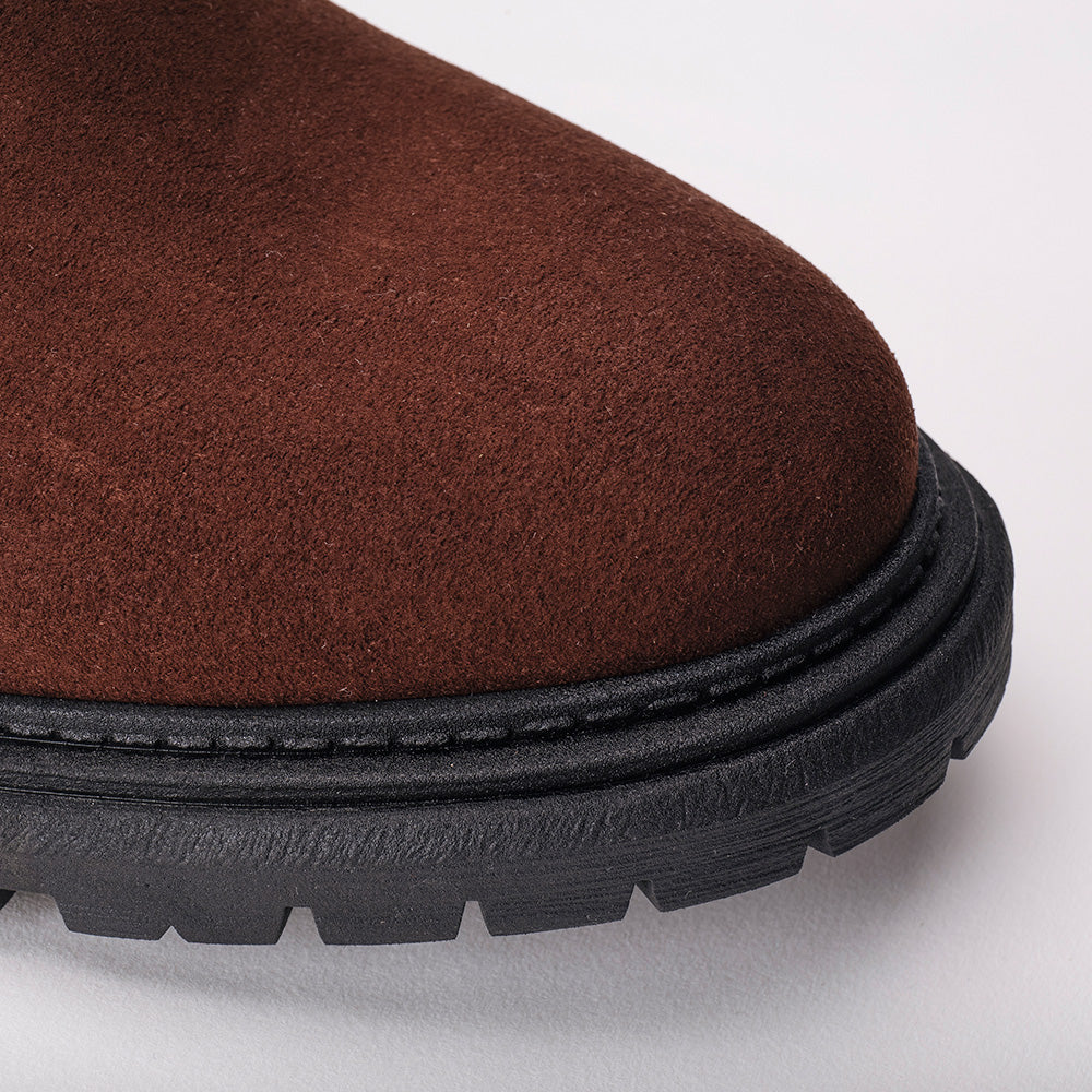 Chelsea boot vegan Faber marron — vue de face bout rond
