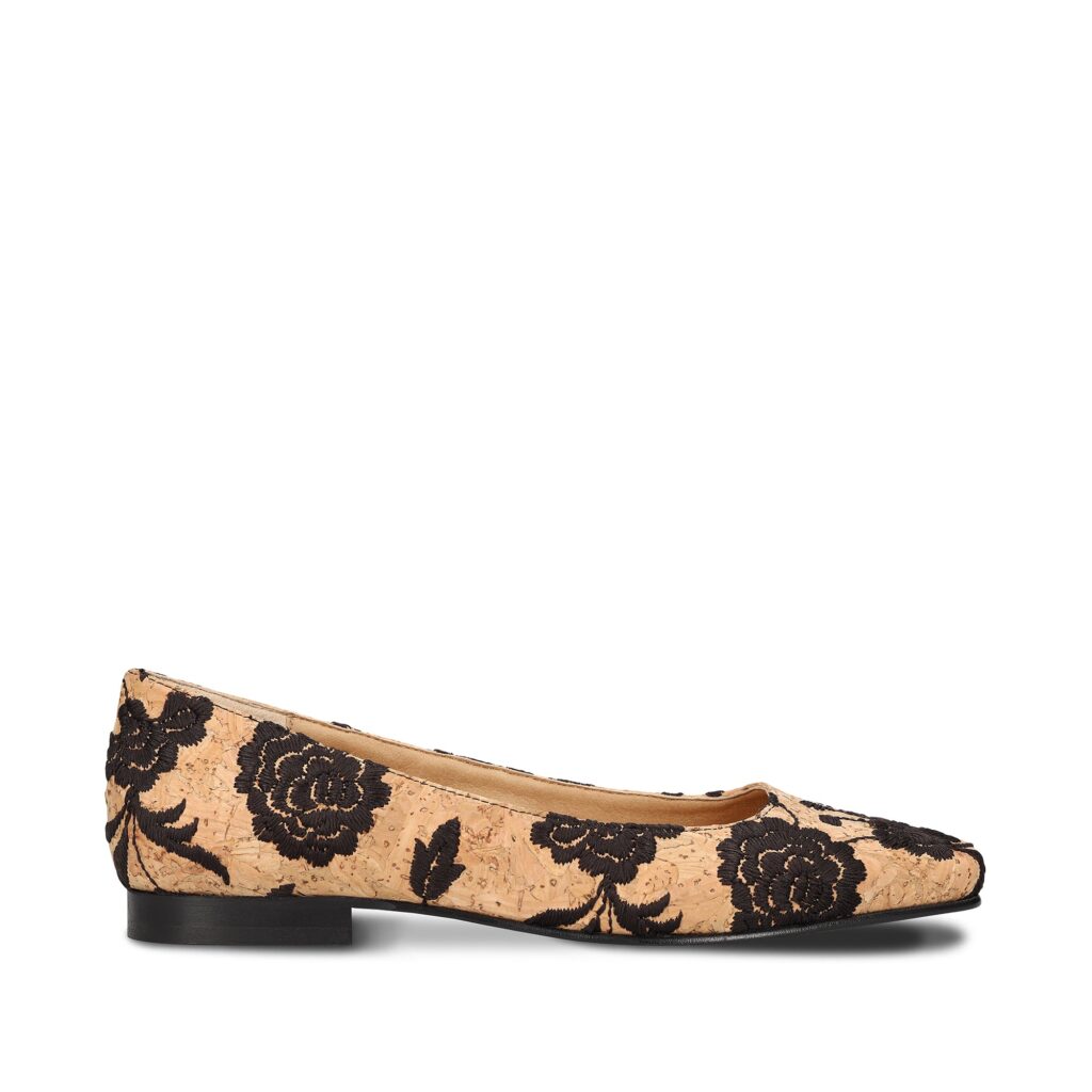 ballerine vegan liège brodée