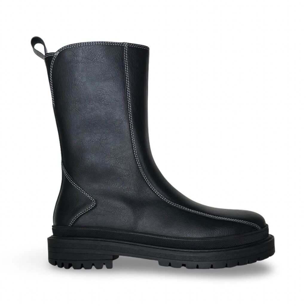 botte vegan mi-mollet noire