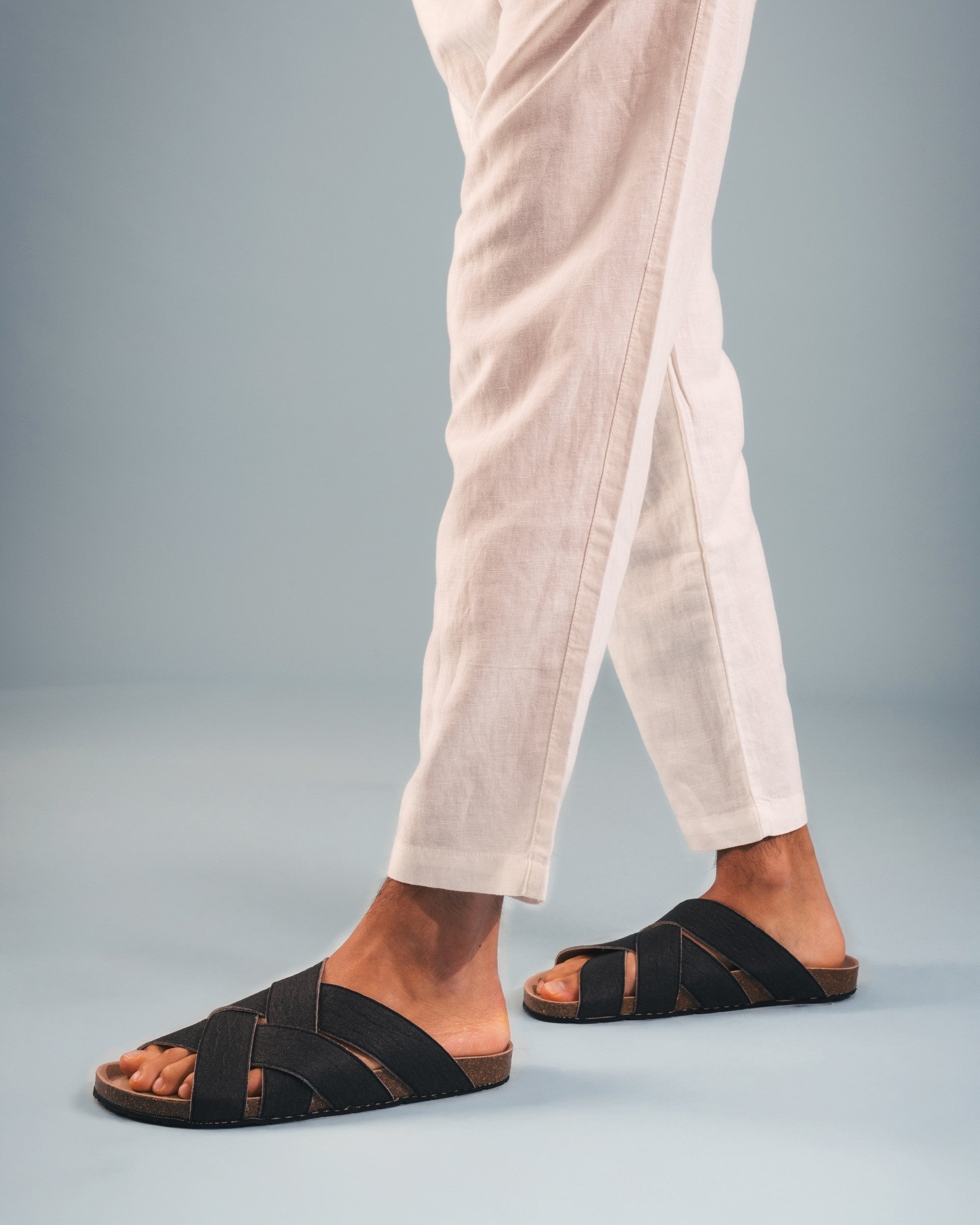 Sandales vegan Tanna noires — accessoires été éco-responsables